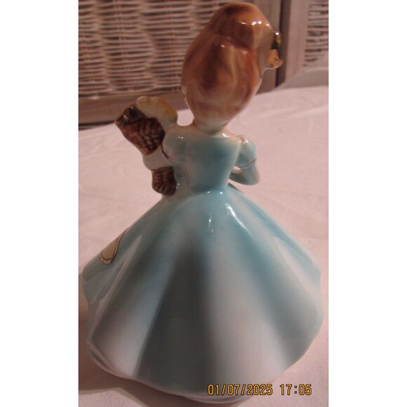 Josef originals birthstone girl figurine blue March aquamarine teal - Picture 3 of 8